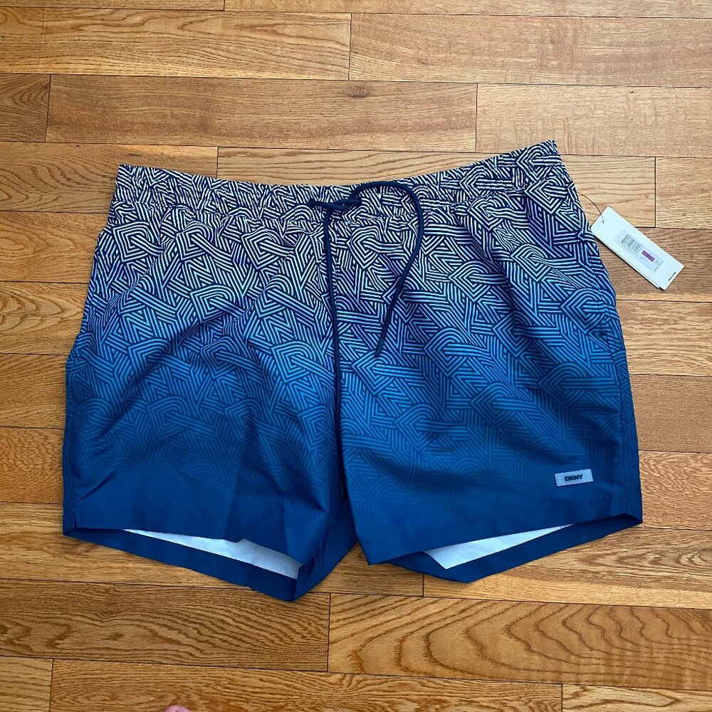 DKNY Men's Lightweight Poseidon Swim Trunks Drawstring Mesh Lined NWT XXL 2XL